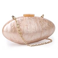 KUANG! Evening Handbags for Women Acrylic Shell Mussel Shape Shoulder Crossbody Bag Chain Clutch Purse for Wedding Party