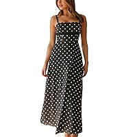 Cami Dress for Women, Women's Polka Dot Strap Long, S M