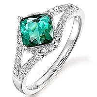 Rare Natural Blue Green Tourmaline Gemstone Diamond 14K (585) White Gold Wedding Engagement Rings Fashion Rings for Women