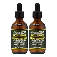 Black Rice Bran Oil Peppermint Super Power Hair Growth Oil 2oz (Pack of 2)