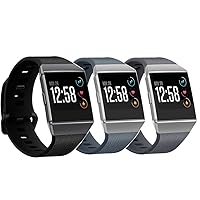 Fitbit Ionic Sport Band Accessories Watchbands, 15 Color Classic Replacement TPU Watch Band with Stainless Buckle for Fitbit Ionic Smartwatch Large Small