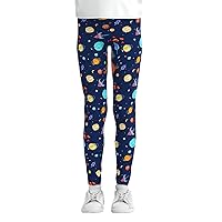 FEESHOW Girls' Leggings Full Length Stretch Cartoon Athletics Pants for Gymnastics Leotard Yoga Fitness