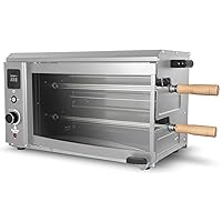 Brazilian Flame Indoor or Outdoor Rotisserie Grill Roaster with 2 Auto Rotating Skewers for Rotisserie Chicken, Steak, Fish, Brazilian Style BBQ, Electric Rotisserie Oven for Apartment or Home