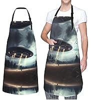 Adjustable Apron Waterproof Bib with 2 Pocket Waterfall View Cooking Aprons for Women Men Chef Bibs for Baking