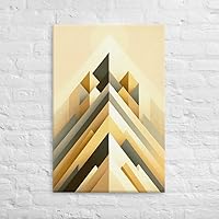 Golden Abstract Geometric Canvas Print Parametric Design Art for Luxury Home Decor Oxytocin Wall Art