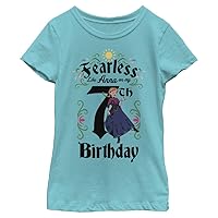 Disney Frozen Anna Birthday 7 Girl's Solid Crew Tee