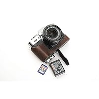 Handmade Genuine Real Leather Half Camera Case Bag Cover for FUJIFILM X-T30 X-T20 X-T10 Coffee color