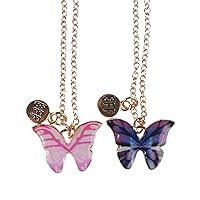2Pcs Friendship Colorful for Butterfly Necklace Best Friend BFF Necklace For Girls Women Friends Long Distance Birthday