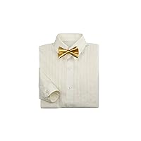 Baby Kids Boy Formal Tuxedo Suit Ivory Button Down Dress Shirt Color Bow tie 0-7 (Size: 1, Mustard)