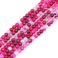 GEM-Inside Natural 4mm Pink Plum Banded Plum Agate Gemstone Loose Beads Round Energy Stone Handmade Beads for Jewelry Making Jewelry Beading Supplies for Women