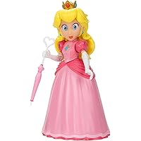 THE SUPER MARIO BROS. MOVIE - 5 Inch Action Figure Series 1 – Princess Peach Figure with Umbrella Accessory