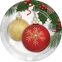 Creative Converting Christmas Ornament Elegance 7-inch Paper Plates 8 Per Pack