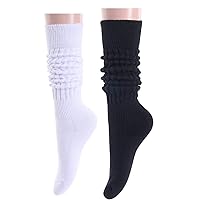 Zmart Slouch Socks Women Scrunch Socks Girls, 80s White Black Socks, Thick Socks