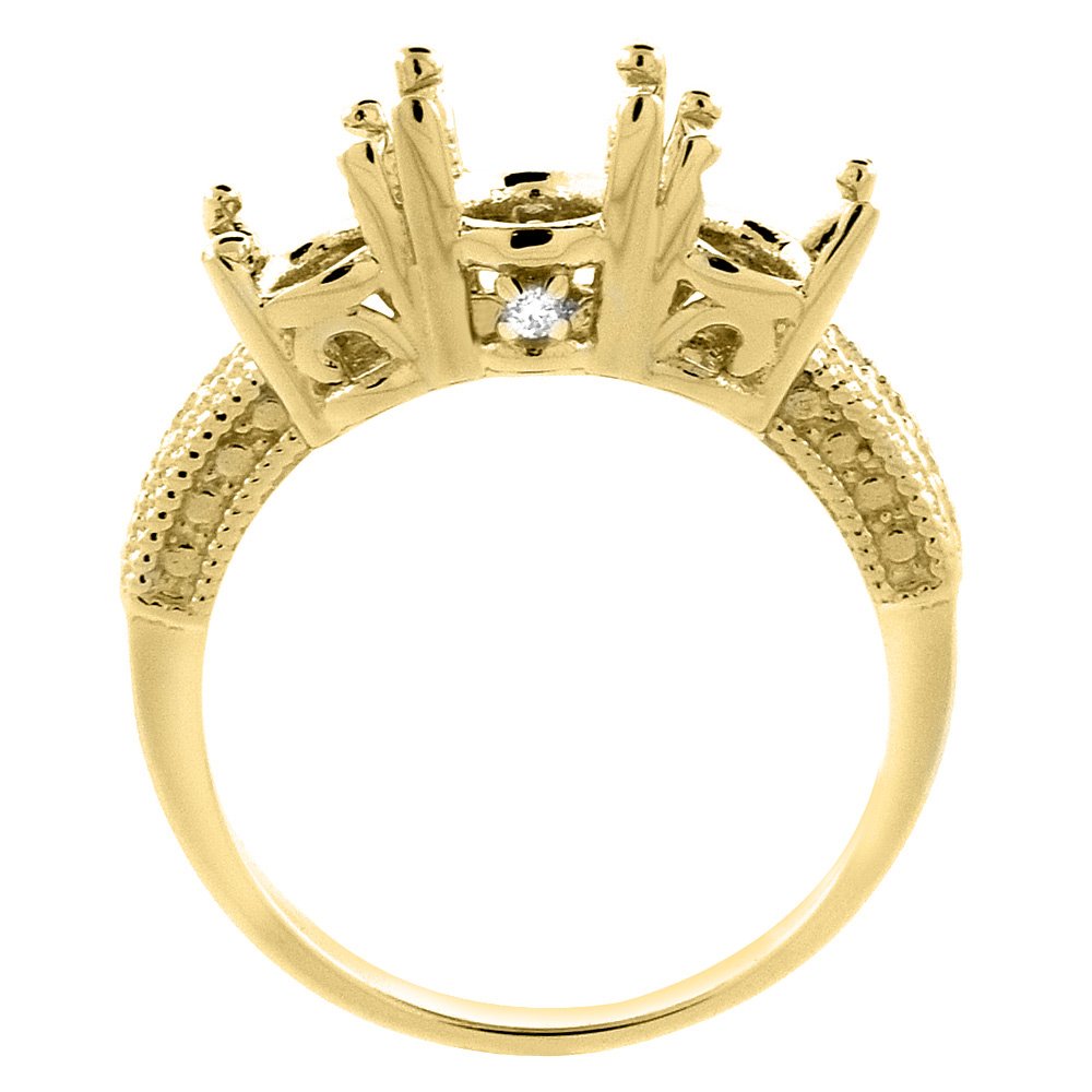 Silver City Jewelry 14K Yellow Gold Natural Garnet, Peridot & Blue Sapphire Ring 3-Stone 7x5 mm Oval Diamond Accent, Sizes 5-10