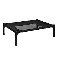 PETMAKER Elevated Dog Bed - 24.5x18.5-Inch Portable Pet Bed with Non-Slip Feet - Indoor/Outdoor Dog Cot or Puppy Bed for Pets up to 25lbs (Black)