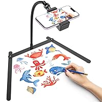 Cellphone Holder,Overhead Phone Mount,Table Top Teaching Online Stand for Live Streaming and Online Video and Food Crafting Demo Drawing Sketching Recording(Black)