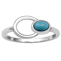 0.55 ctw Natural Silicon Beauty Blue Turquoise 925 Sterling Silver Bohemian Ring