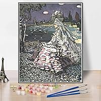 DIY Oil Painting Kit,Russian Beauty in A Landscape Painting by Wassily Kandinsky DIY Oil Painting Paint by Number Kits
