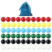 9/16 in Game Replacement Marbles,60pcs Solid Color Game Balls for Chinese Checkers,Aggravation Game,Marble Run,Marble Games(6 Colors)