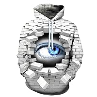 Fear 3D Digital Printing Sweater, Men's Women's Hooded Couple Outfit Pocket Pullover, Party Casual Loose Clothes,C,6XL