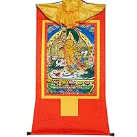 Gandhanra Vaisravana(God of Wealth), Tibetan Thangka Painting Art,Buddhist Thangka Brocade,Buddha Tapestry with Scroll