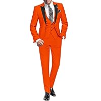 Mens Suits Slim Stylish 3 Piece Linen Suit Wedding Prom Blazer Jacket Vest Trousers