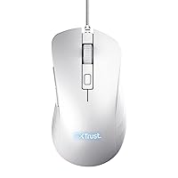 GXT 924W Ybar+ High Performance Gaming Mouse, 25,600 DPI, 50% Recycled Plastics, 25K Optical Sensor, 6 Programmable Buttons, Comfortable Wired RGB Mouse, Computer, PC, Laptop – White