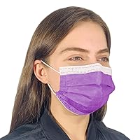 LYTIO 3-ply Disposable Adult Unisex Face Mask Made in USA 10 Pack (10 pcs, Lavender Purple)