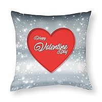 Throw Pillow Covers Happy Valentine_s Day Heart Gray Smooth Soft Comfortable Polyester Pillowcase Cushion Cover with Hidden Zipper for Wedding Couch Sofa Bedroom，17