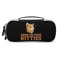 Show Me Your Kittie's PU Leather Pencil Cases Pencil Pouch Pen Bag Pouch Bag Travel Makeup Bag Organizer Case