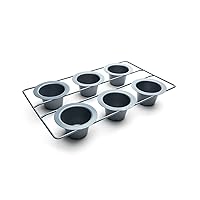 Preferred Non-Stick Popover Pan, 6 Food Safe Cups, Grey