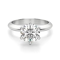 Riya Gems 2.5 CT Round Moissanite Engagement Ring Wedding Bridal Ring Set Solitaire Accent Halo Style 10K 14K 18K Solid Gold Sterling Silver Anniversary Promise Ring Gift for Her