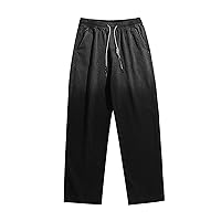 Mens Spring and Autumn Simple Solid Color Leisure High Street Elastic Lace Up Pants Trousers Pants Mens Christmas