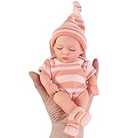 Dolls,Lifelike Newborn Baby Doll Boy for Age 4-6 Kids,7.5x3.9in Removable Joints Safe Vinyl Baby Boy Doll for Bithday Gift