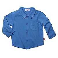 Zutano Baby Boys Primary Solid Long Sleeve Button Shirt