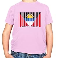 Antigua and Barbuda Barcode Style Flag - Childrens/Kids Crewneck T-Shirt