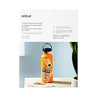 Cricut Printable Holographic Sticker Paper - US Letter Size (8.5in x 11in), Waterproof Sticker Paper for Printer, Compatible with Cricut Maker, Explore 3, & Cricut Joy Xtra, Transparent (5 Ct)