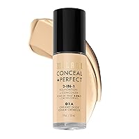 Milani Conceal + Perfect 2-in-1 Foundation + Concealer - Creamy Nude (1 Fl. Oz.) Cruelty-Free Liquid Foundation - Cover Under-Eye Circles, Blemishes & Skin Discoloration for a Flawless Complexion