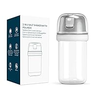 KTCHENDAO 2 in 1 Glass Salt Shaker with Side Pour Spout, Built-in Lid to Slow Down Dampness with Mearsuring Marks, Elegant Borosilicate Glass Salt Dispenser for Kitchen,BPA Free,4oz (White)