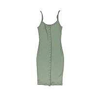 GUESS Womens Kandy Ribbed Tank Dress, Green, Small