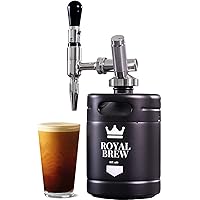 The Original Royal Brew Nitro Cold Brew Coffee Maker - Gift for Coffee Lovers - 64 oz Home Keg, Nitrogen Gas System Coffee Dispenser Kit