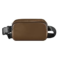 Brown Fanny Packs for Women Men Everywhere Belt Bag Fanny Pack Crossbody Bags for Women Fashion Waist Packs with Adjustable Strap Belt Purse for Outdoors Running Shopping Travel