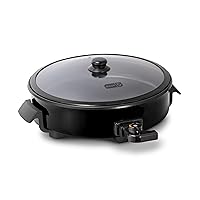 Dash Family Size Electric Skillet with 14 inch Nonstick Surface + Recipe Book for Pizza, Burgers, Cookies, Fajitas, Breakfast & More, 20 Cup Capacity, 1400-Watt - Black