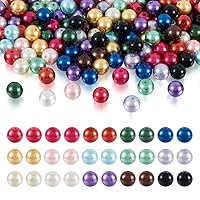 Pandahall 1Box/270pcs 15 Color 10mm Satin Luster Glass Faux Pearl Round Bubblegum Ball Beads for Jewelry Making