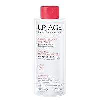 Uriage Thermal Micellar Water for Sensitive Skin 17 fl.oz. | Oil- free Cleansing Care - Gentle Makeup Remover, Suitable for Sensitive Skin | Removes Excess of Dirt and Makeup While Soothing the Skin