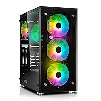 MXZ Gaming PC Desktop Computer, AMD Ryzen 5 5600G 3.6GHz, AMD Radeon Vega 7  Graphics,16GB DDR4, NVME 500GB SSD, 6RGB Fans, Win 11 Pro Ready, Gamer  Desktop Computer(R5 5600G) 