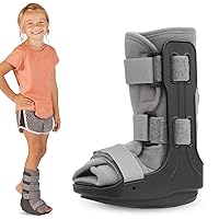 BraceAbility Pediatric Walking Boot - Children's Medical Walker CAM Orthopedic Support Shoe Youth Ankle Break Injury, Kid's Stress Metatarsal Bone Fracture, Broken Foot or Toe Recovery Cast (S)