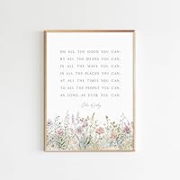 DOLUDO Christian Canvas Art Print Do All The Good You Can Poster Watercolor Wildflower Quote Wall Art Painting For Living Room Home Decor Unframed