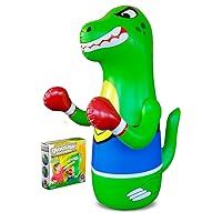 Inflatable Punching Bag for Kids - Bop Bag Inflatable Punching Toy - Inflatable Dinosaur with Instant Bounce Back Movement - Bottom Space Can Use Both Sand and Water (47” Height)