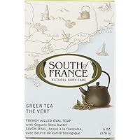 South Of France French Milled Natural Bar Soap Green Tea, 6 Oz